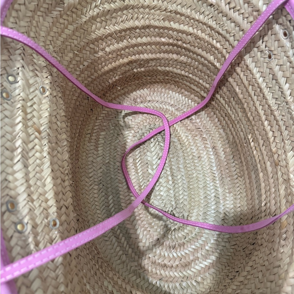 Jacquemus Pink Trimmed Straw XL Tote - Picture 4 of 7